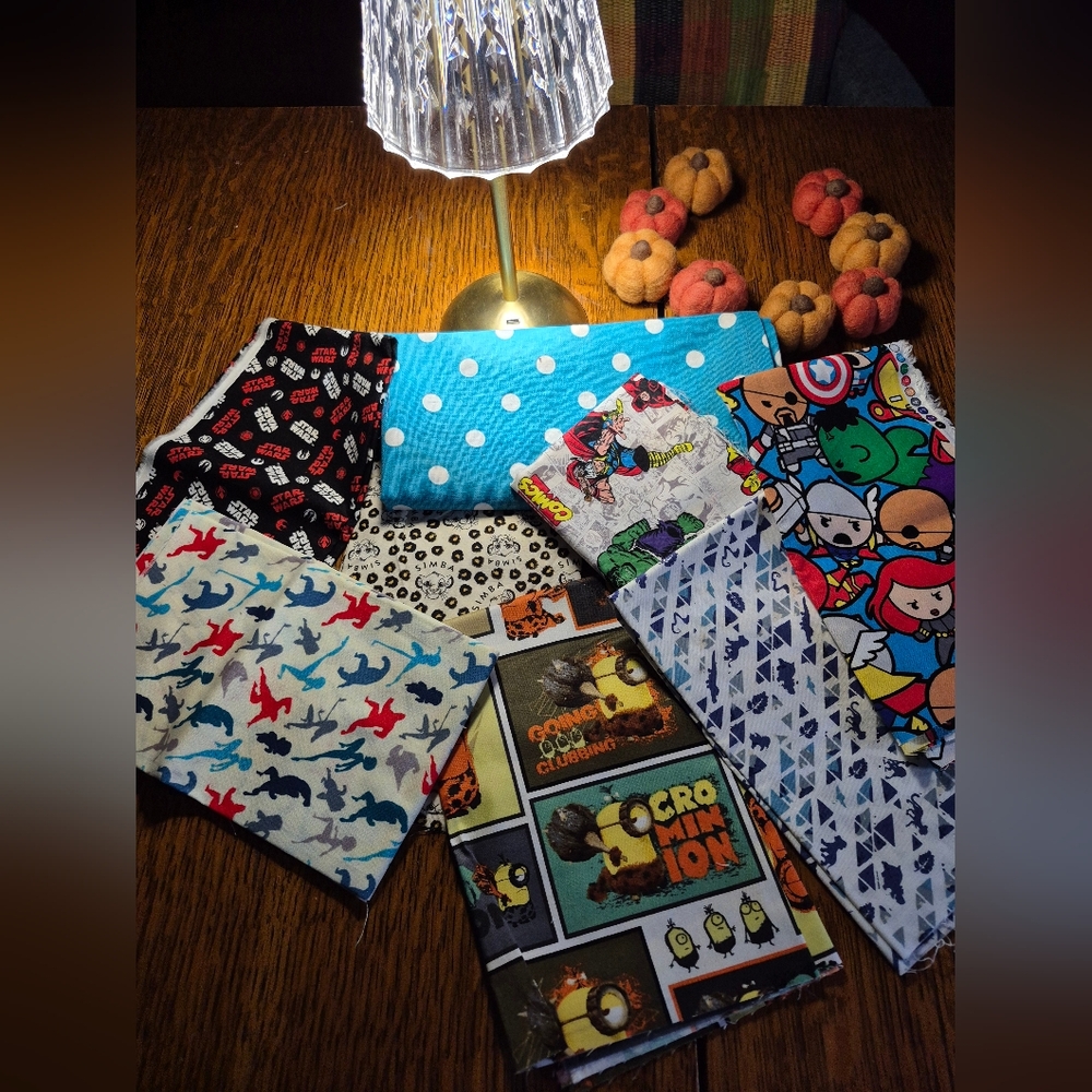 FABRIC!!  Colorful Kids' Cartoon Print & Super Fun Cuts Of Fabric!